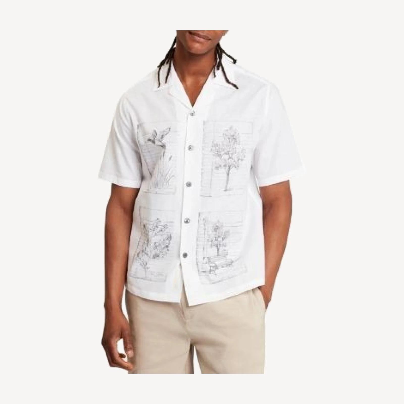 Ted Baker Gallagher Relaxed Fit Wildlife Sketch Graphic Shirt