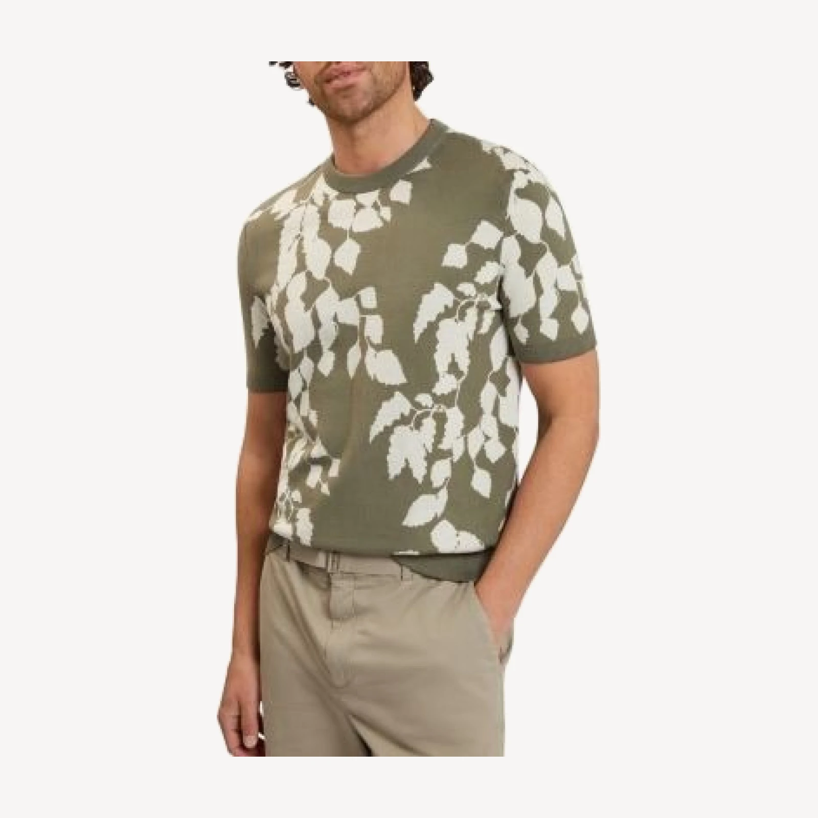 Ted Baker Alddat Leaf Print Crewneck T-Shirt