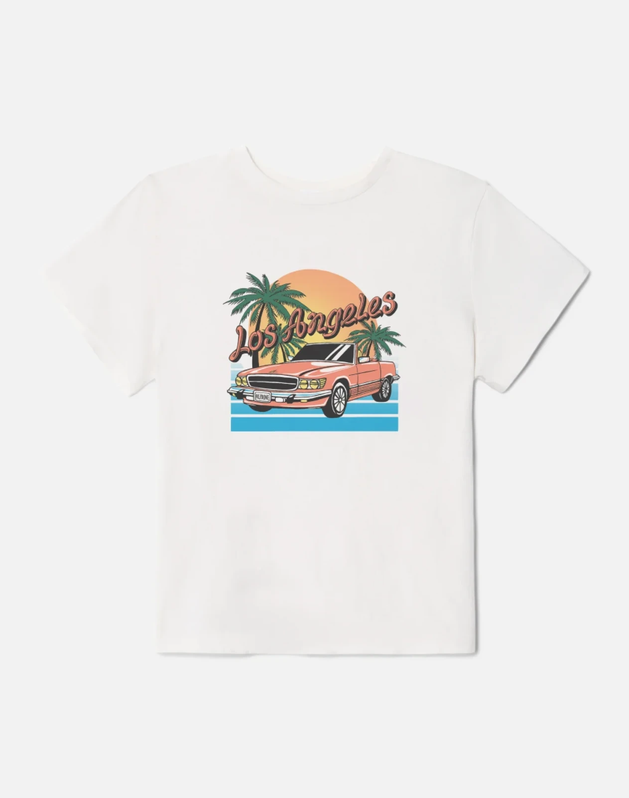 Classic "LA Drive" Tee - Vintage White
