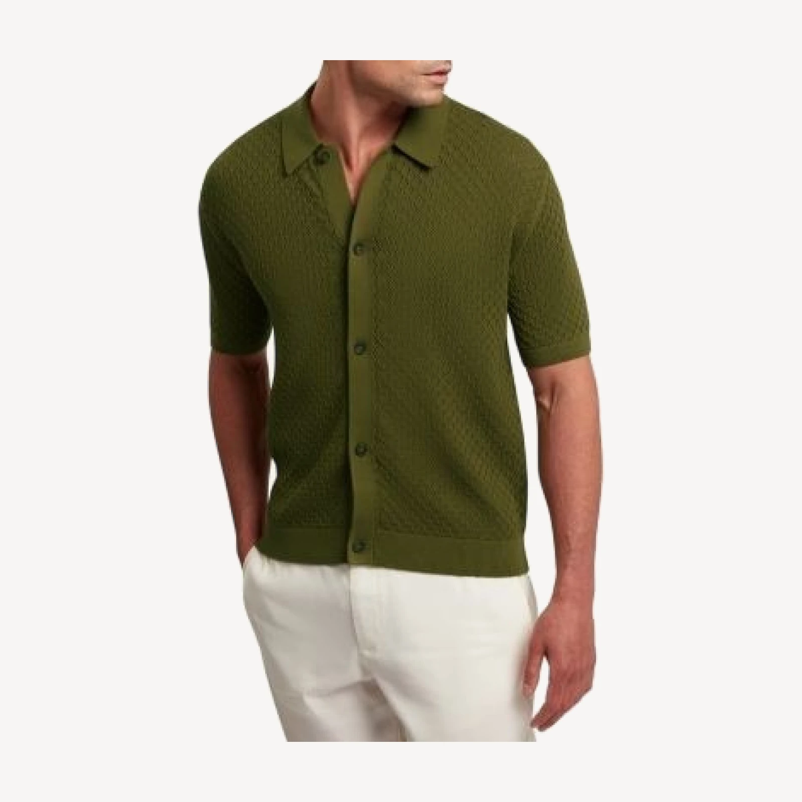 Ted Baker Domati Relaxed Fit Diamond Crochet Polo Shirt