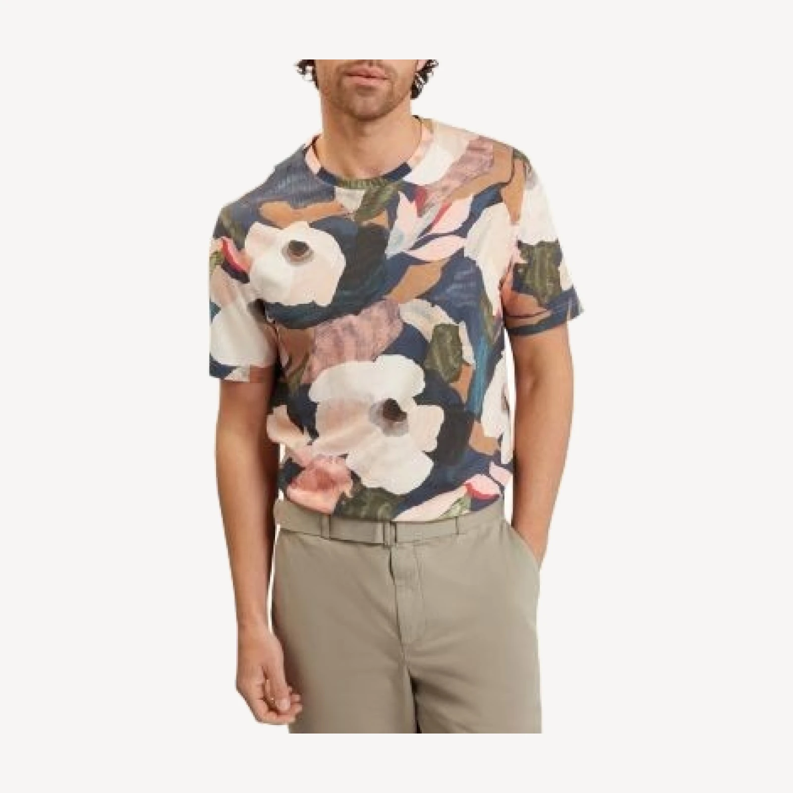 Ted Baker Dowlle Linen Blend Floral T-Shirt