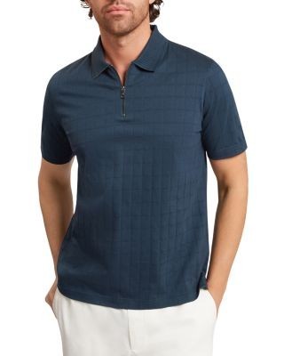 Ted Baker Victor Square Jacquard Zip Polo Shirt
