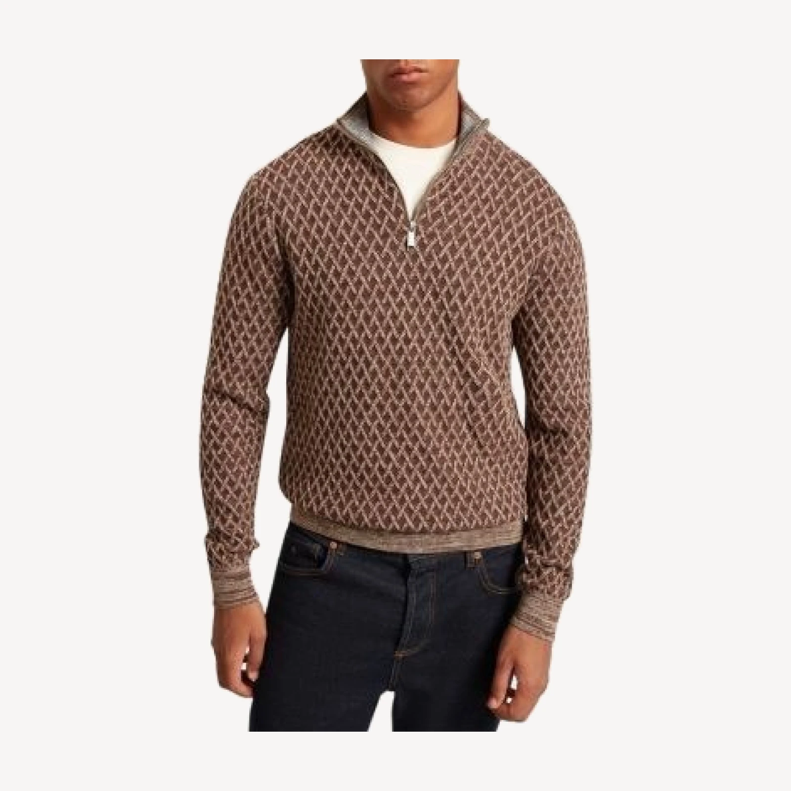 Ted Baker Dammon T Stitch Funnel Neck Zip Pullover