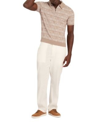 Ted Baker Nappier Short Sleeve Jacquard Zip Sweater Polo