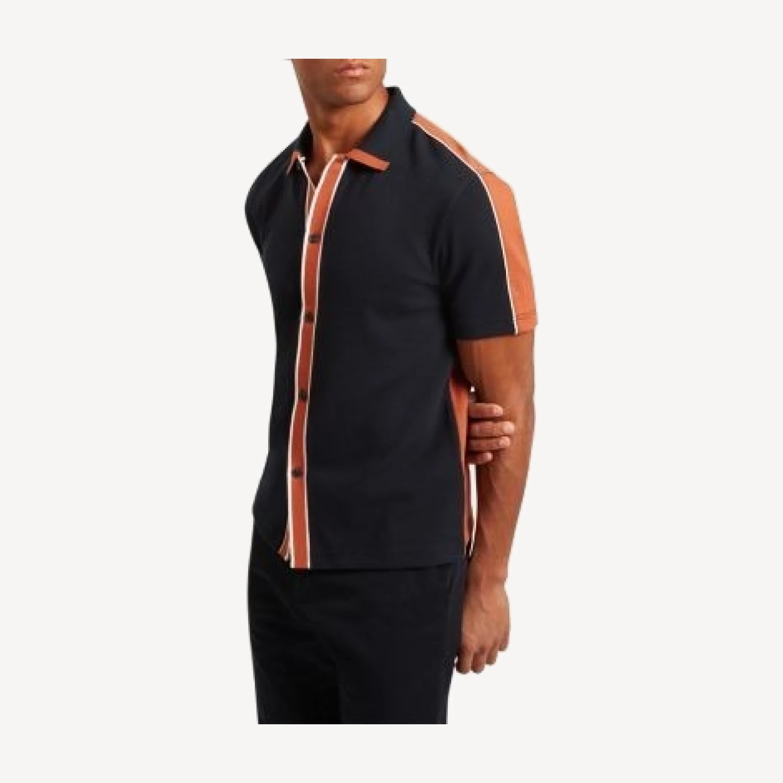 Ted Baker Tirvin Short Sleeve Two Tone Sweater Polo