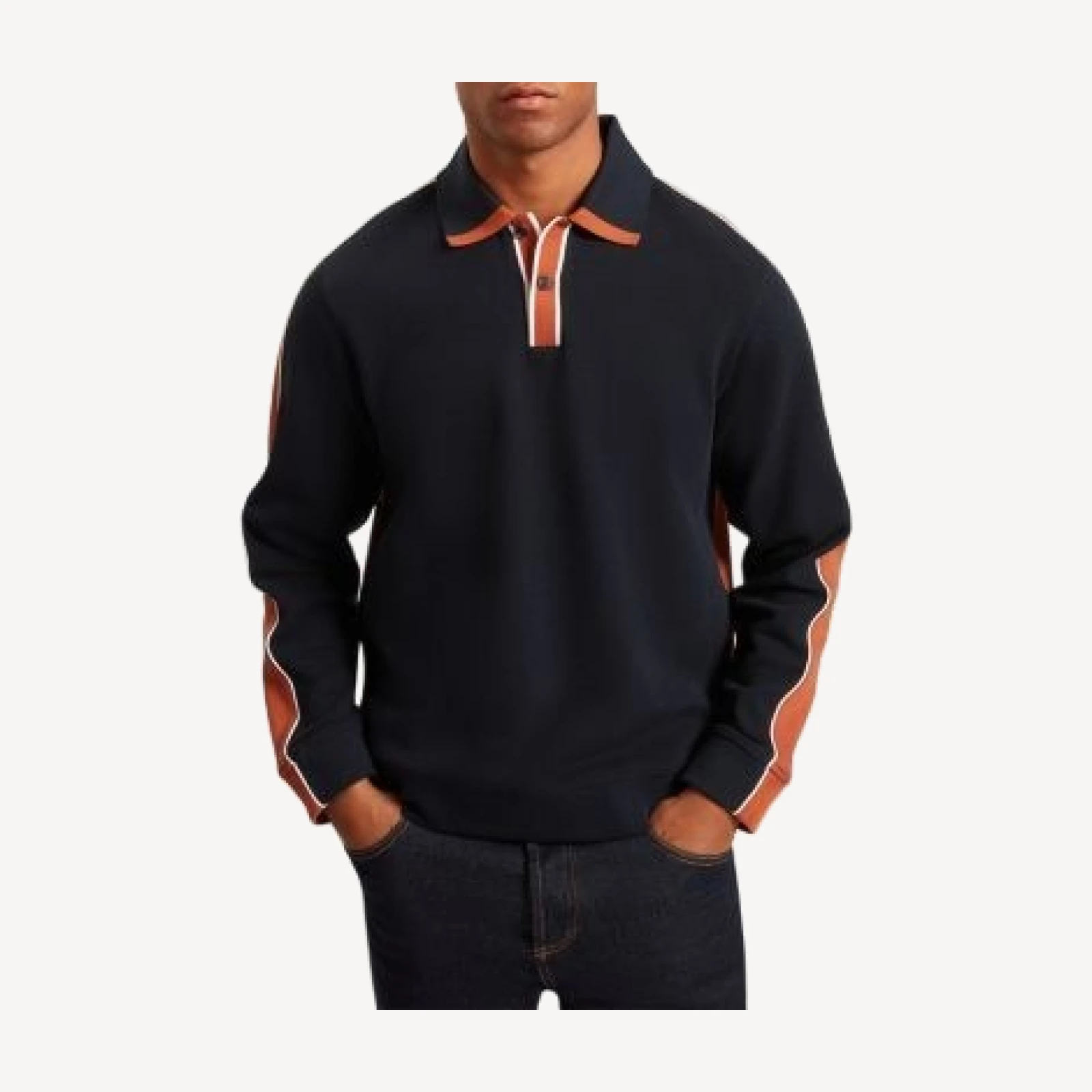 Ted Baker Jarrad Long Sleeve Two Tone Polo