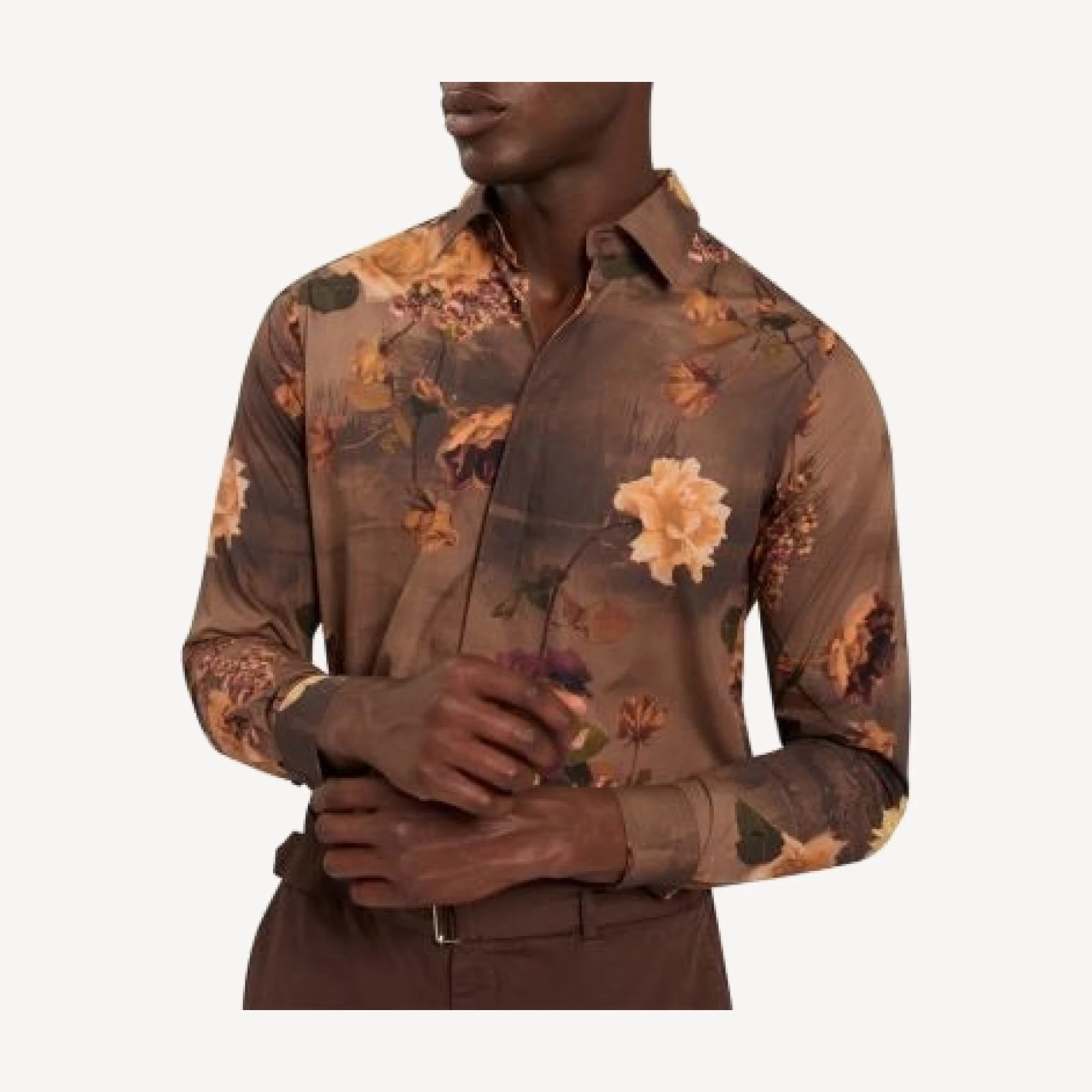 Ted Baker Hadwin Relaxed Painted Floral Print Shirt