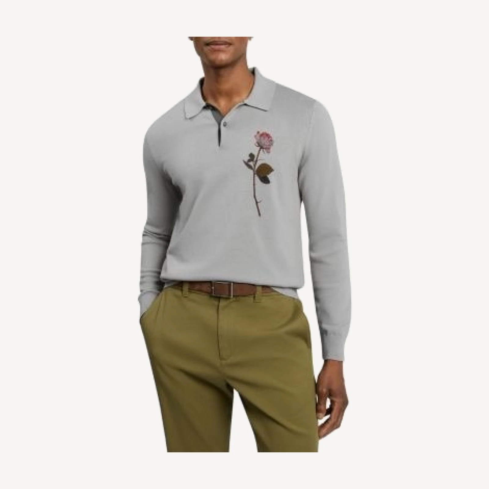Ted Baker Maeliss Long Sleeve Floral Print Sweater Polo