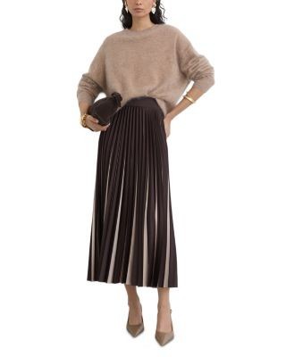 Reiss Serena Two Toned Pleated Midi Skirt