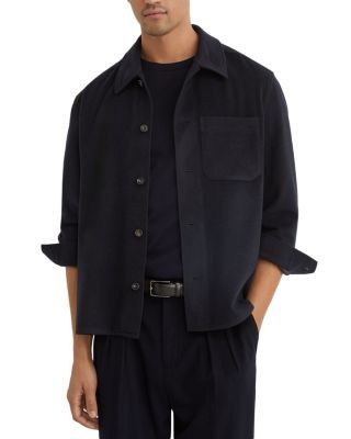 Reiss Collin Point Collar Brushed Pocket Overshirt