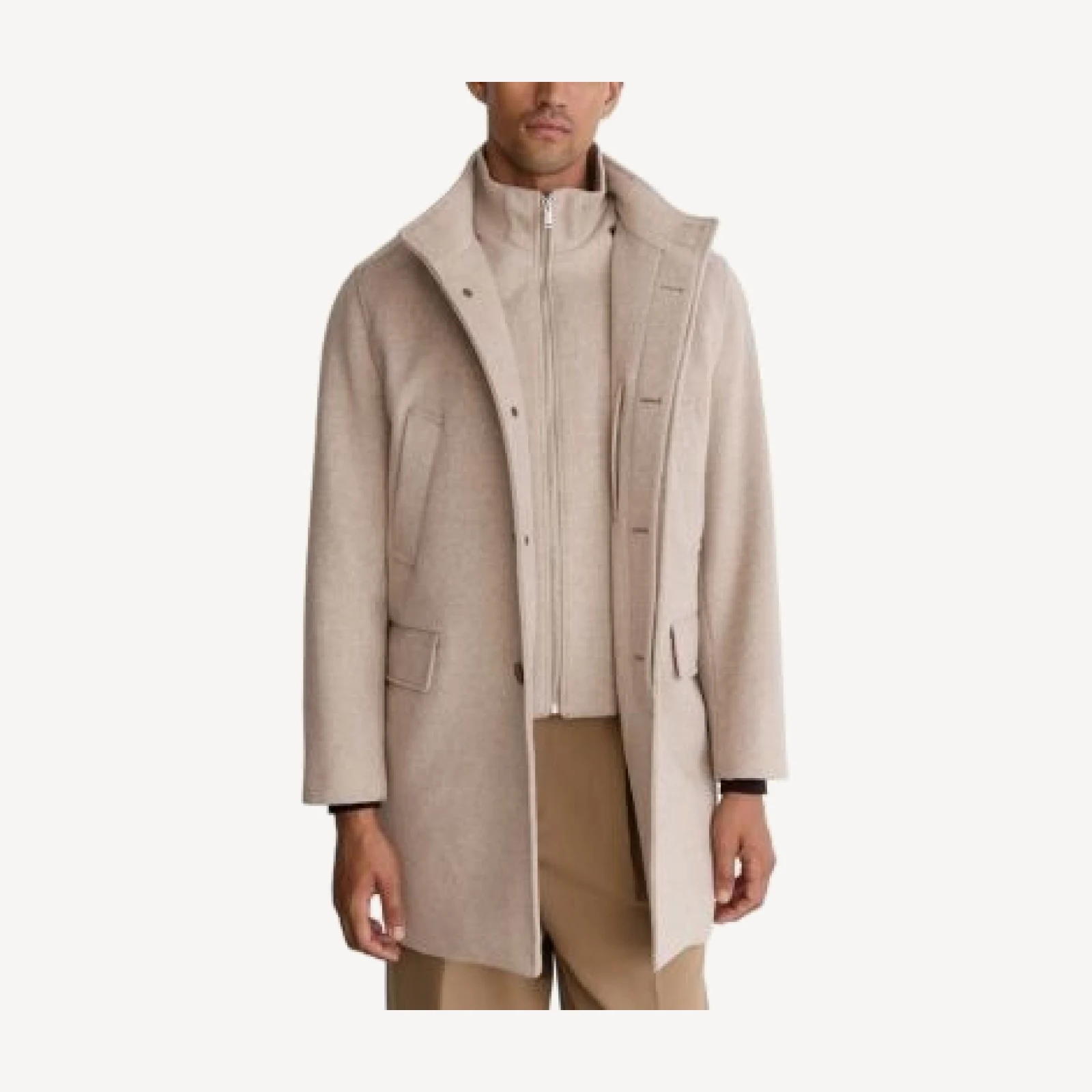 Reiss Fossil Funnel Neck Gilet Insert Coat