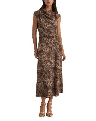 Reiss Cowl Neck Midi Dress