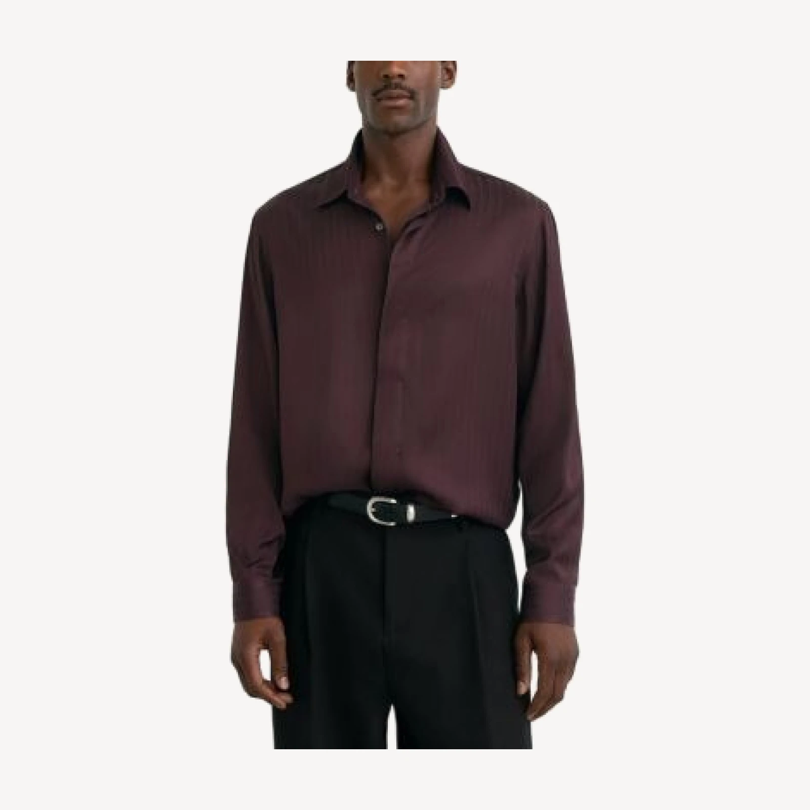 Reiss Herringbone Stripe Point Collar Shirt