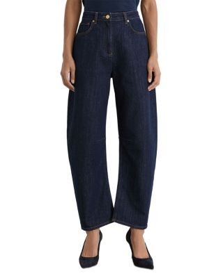 Reiss Levitt High Rise Barrel Jeans, 32 Inseam, in Blue