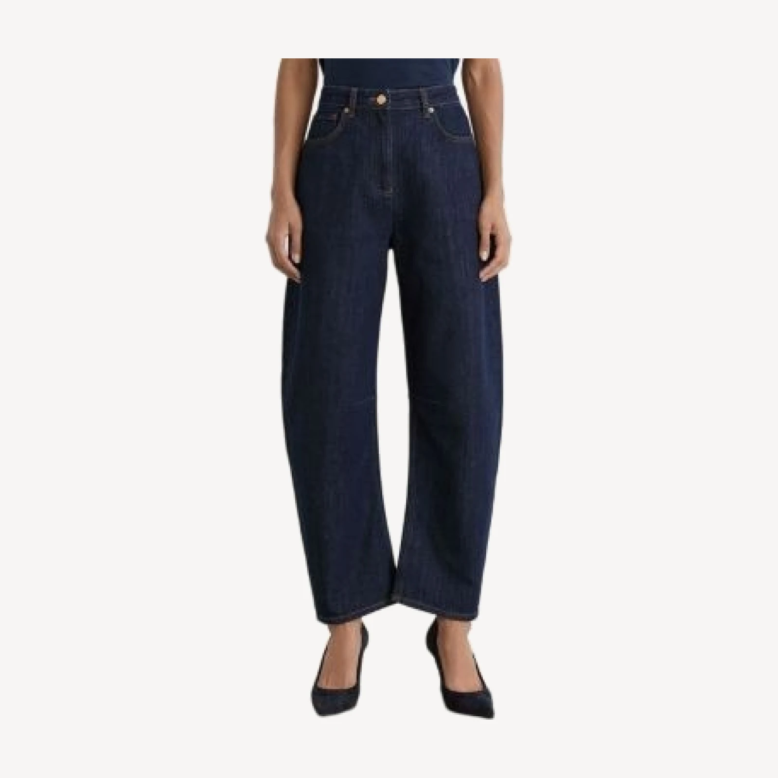 Reiss Levitt High Rise Barrel Jeans, 32 Inseam, in Blue