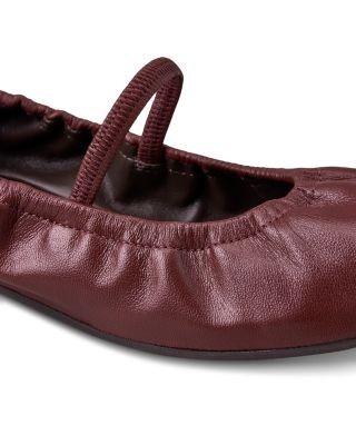 Reformation Women's Buffy Ruched Leather Ballet Flats