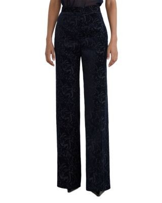 Reiss Flocked Velvet Flare Trousers