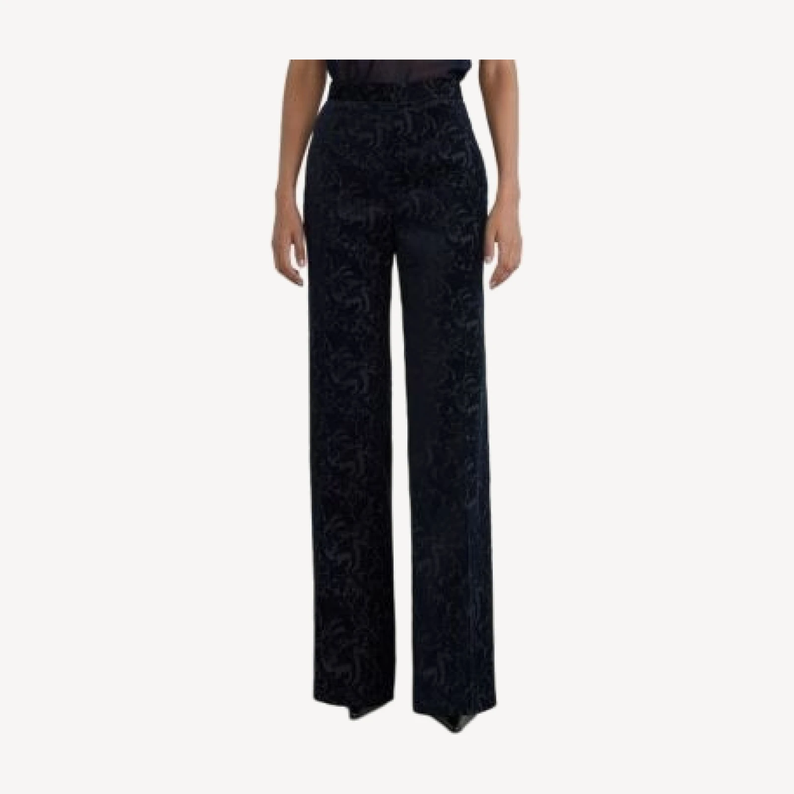 Reiss Flocked Velvet Flare Trousers