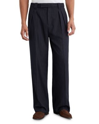 Reiss Relaxed Fit Fund Pleated Pinstripe Trousers
