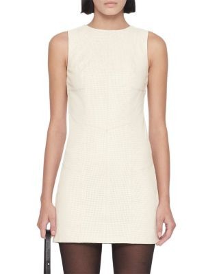 Allsaints Vee Perforated Leather Sheath Dress