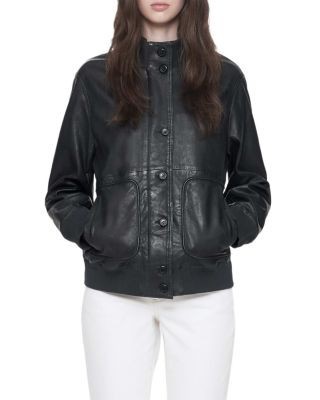 Allsaints Memphis Leather Stand Collar Jacket