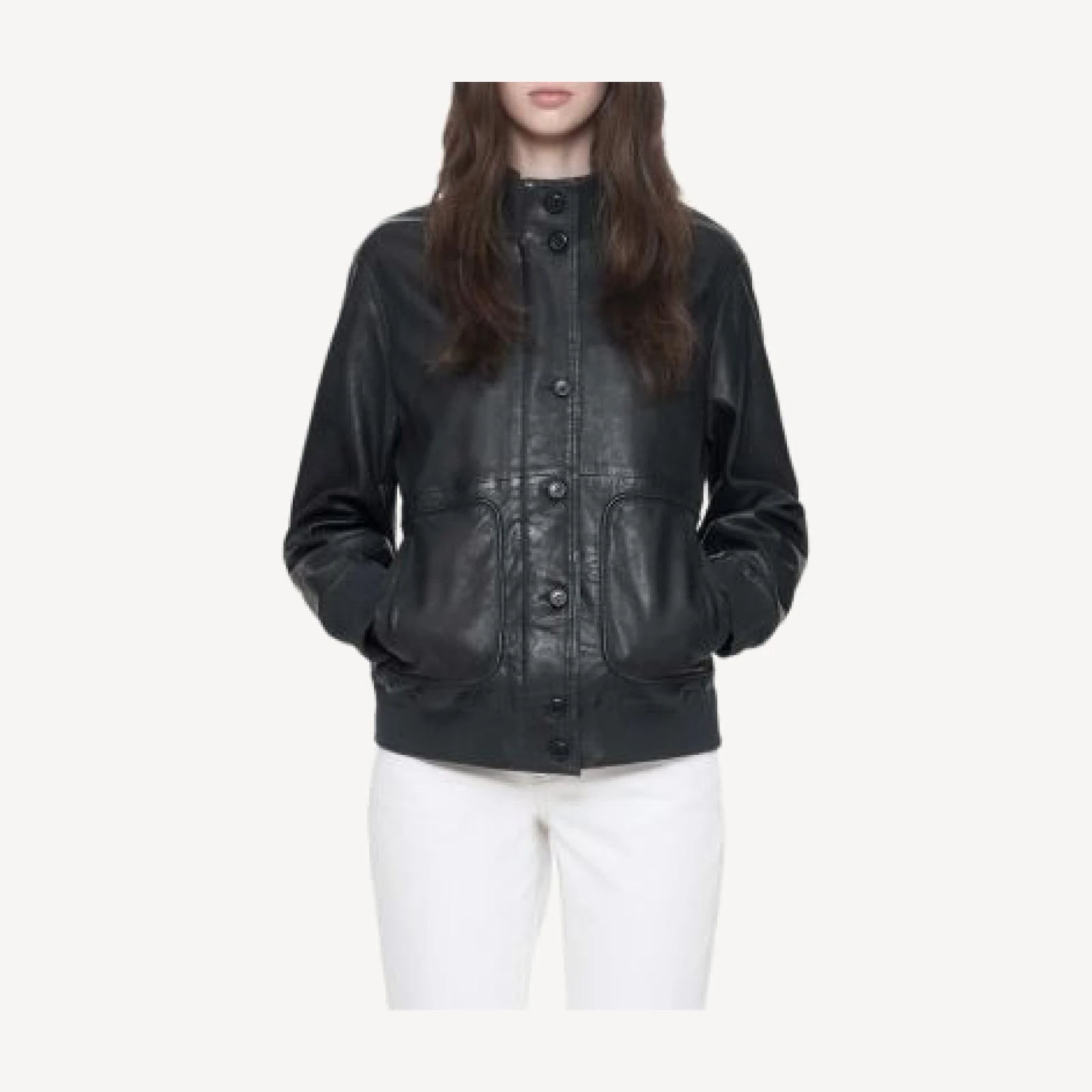 Allsaints Memphis Leather Stand Collar Jacket