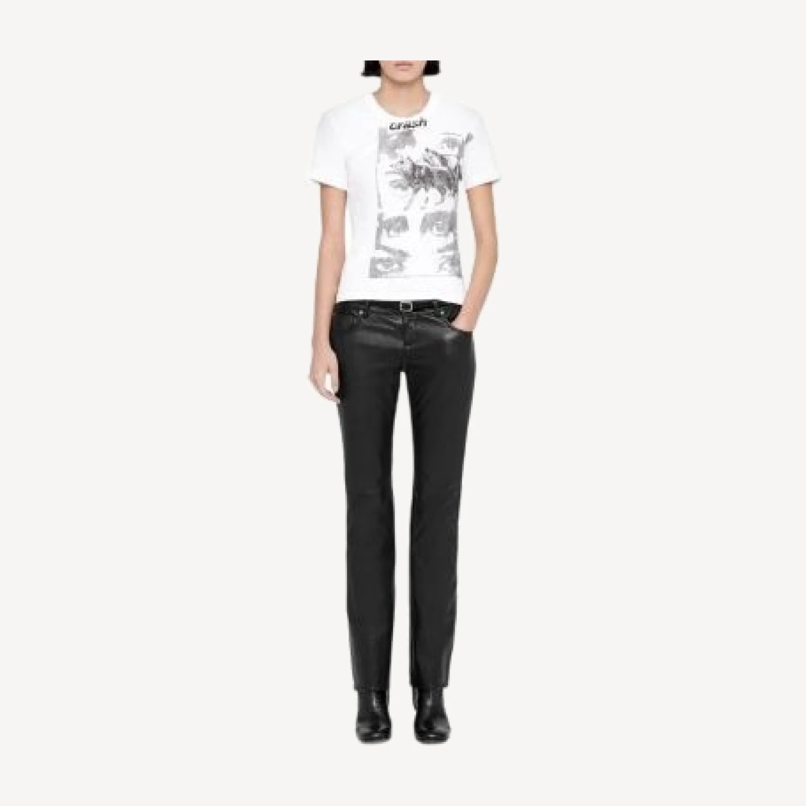 Allsaints Riella Leather Low Rise Bootcut Trousers