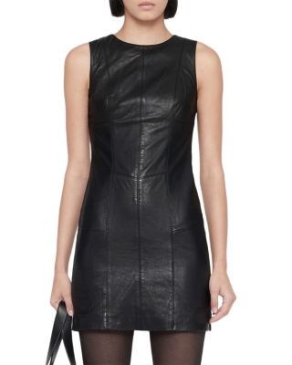 Allsaints Vee Leather Sheath Dress