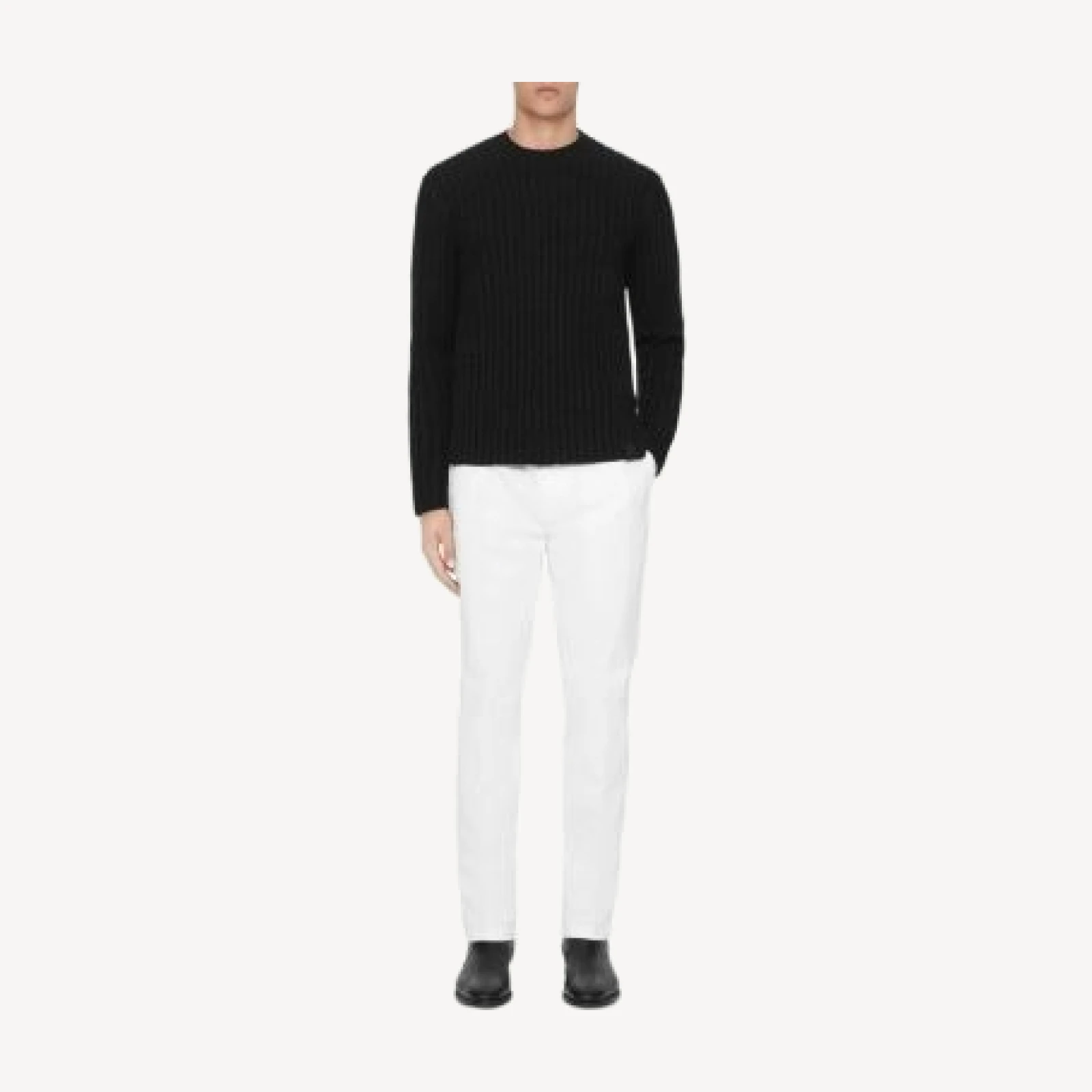 Allsaints Liev Wool Blend Knit Stripe Crewneck Sweater