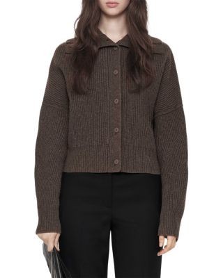 Allsaints Caron Wool Funnel Neck Cardigan