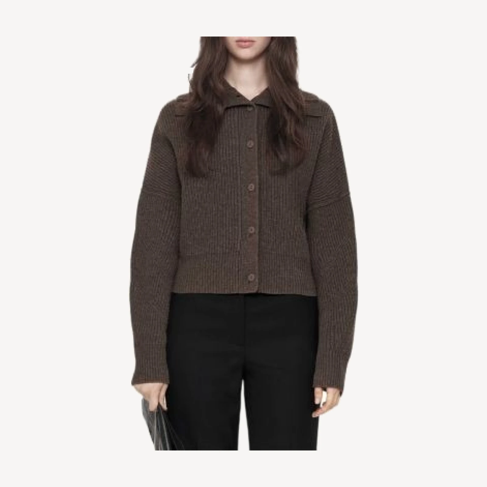 Allsaints Caron Wool Funnel Neck Cardigan