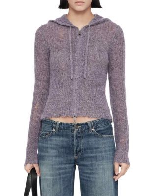 Allsaints Mabel Cropped Zippered Hoodie
