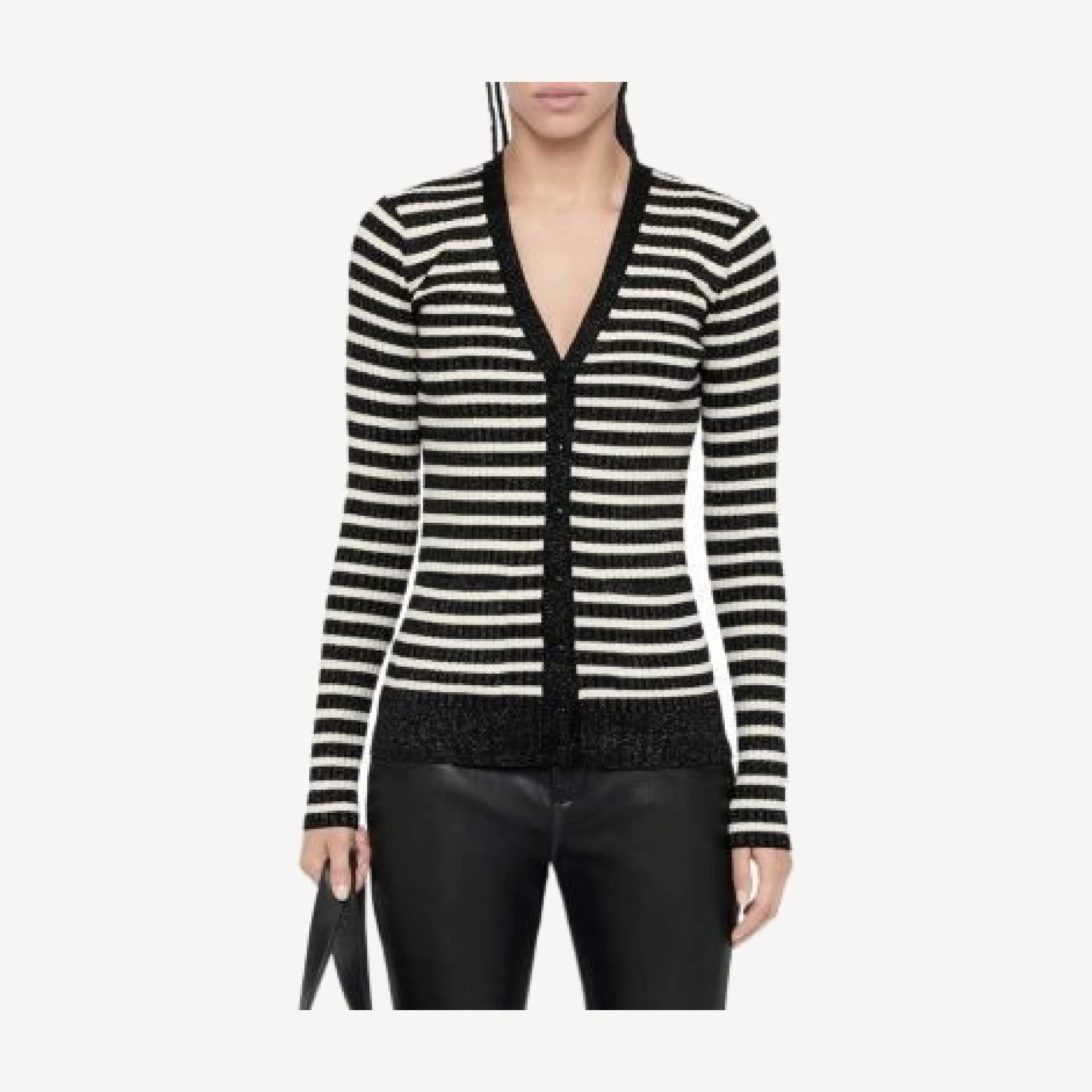 Allsaints Kay Wool Blend Stripe Cardigan