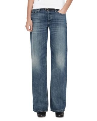 Allsaints Nico Cotton Low Rise Wide Leg Jeans in Vintage Indigo