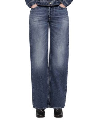 Allsaints Cohen High Rise Straight Jeans in Light Indigo