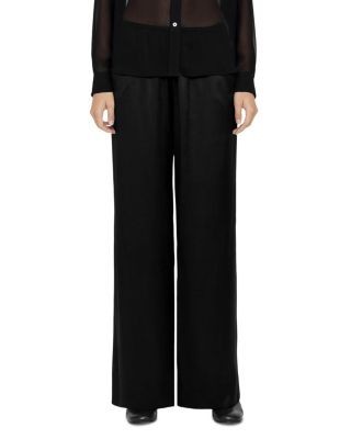 Allsaints Lycia Satin Crepe Wide Leg Pants