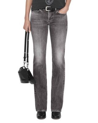 Allsaints Zoe Mid Rise Slim Bootcut Jeans in Washed Grey