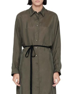 Allsaints Yurra Tie Waist Shirt Dress