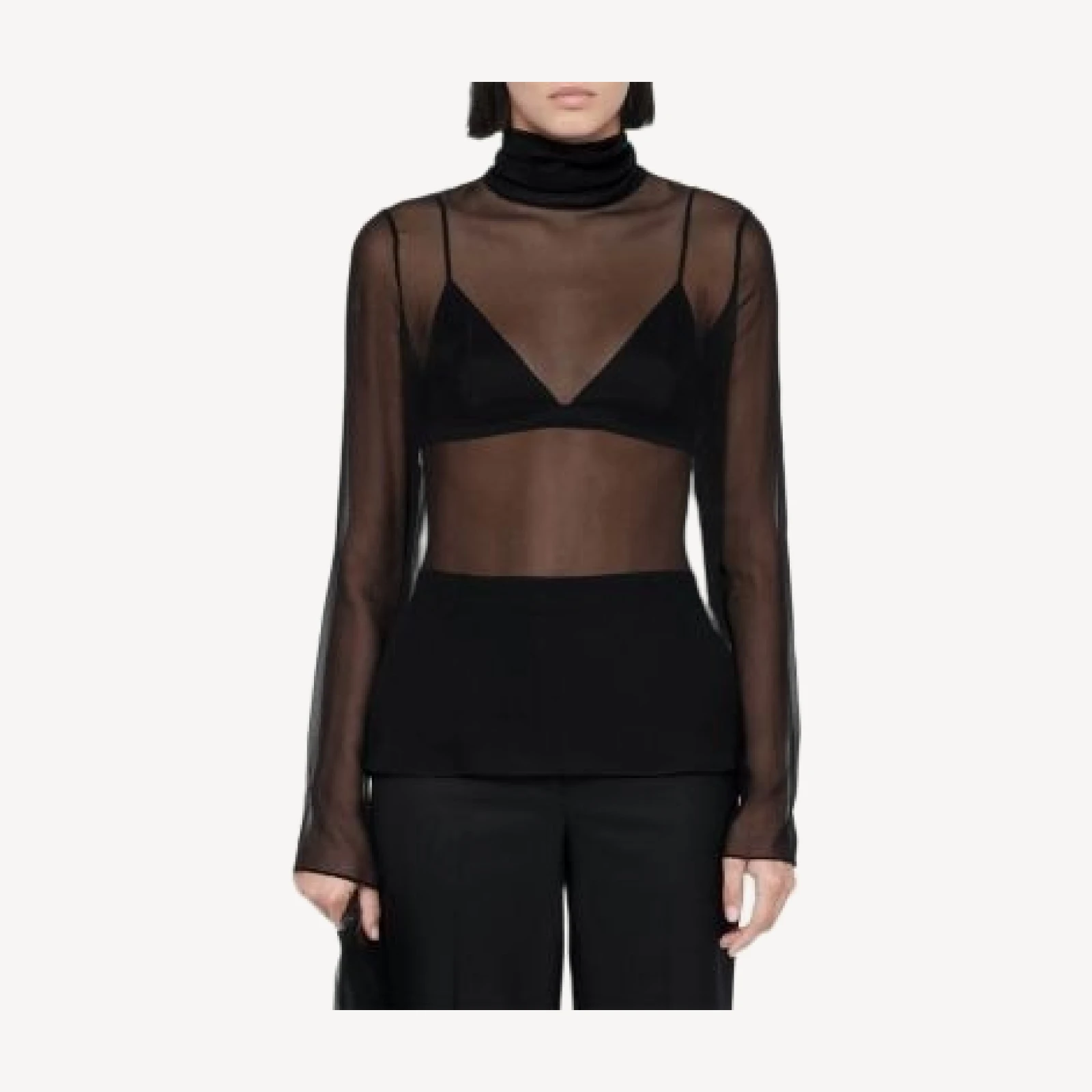 Allsaints Kumi Silk Turtleneck Top