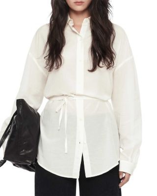 Allsaints Ilana Cotton & Silk Tie Waist Shirt
