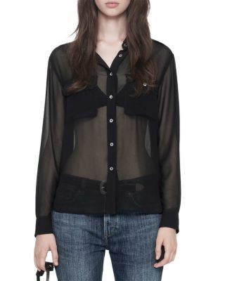 Allsaints Maven Sheer Military Shirt