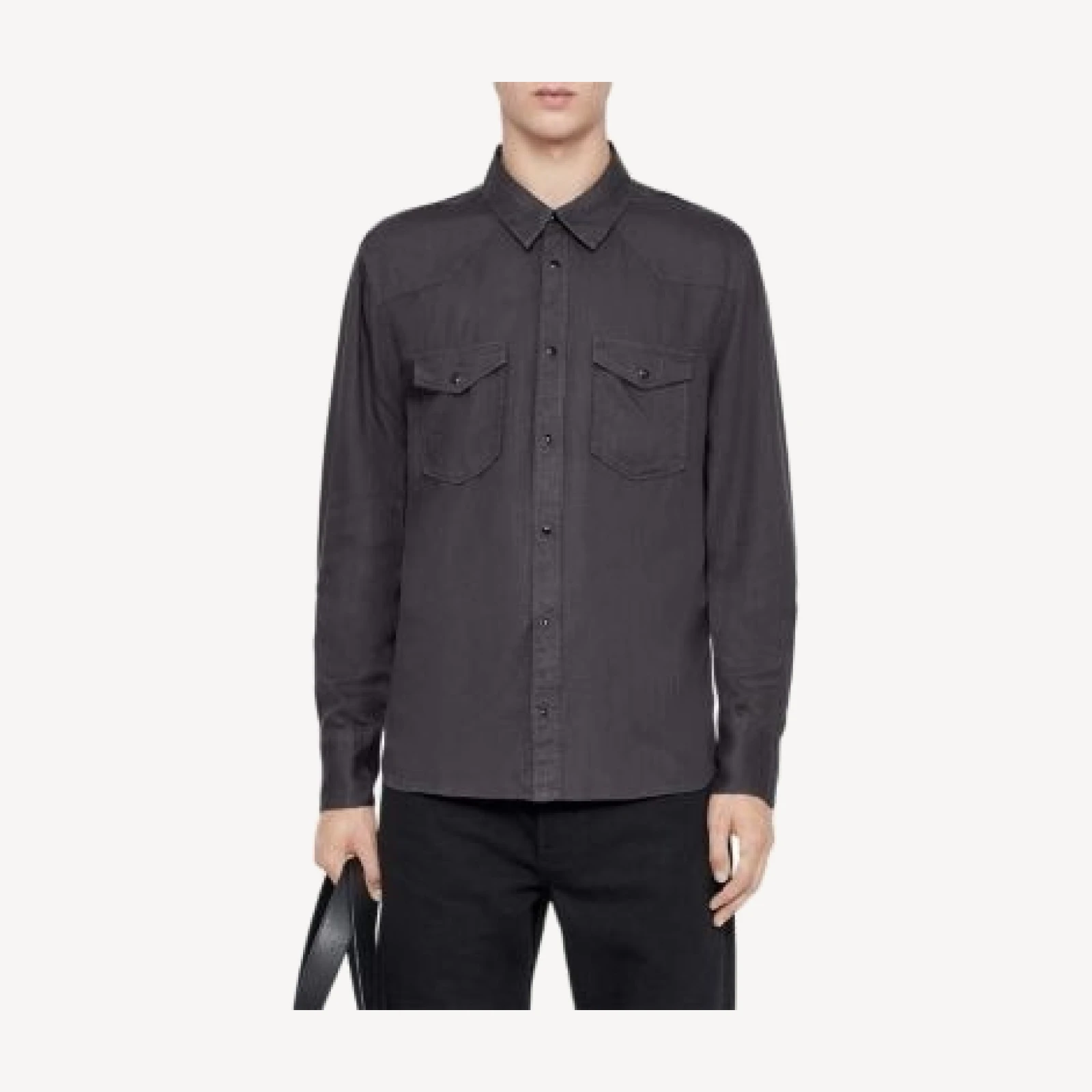Allsaints Hanway Western Point Collar Pocket Shirt