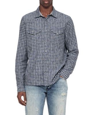Allsaints Court Cotton Check Pocket Shirt