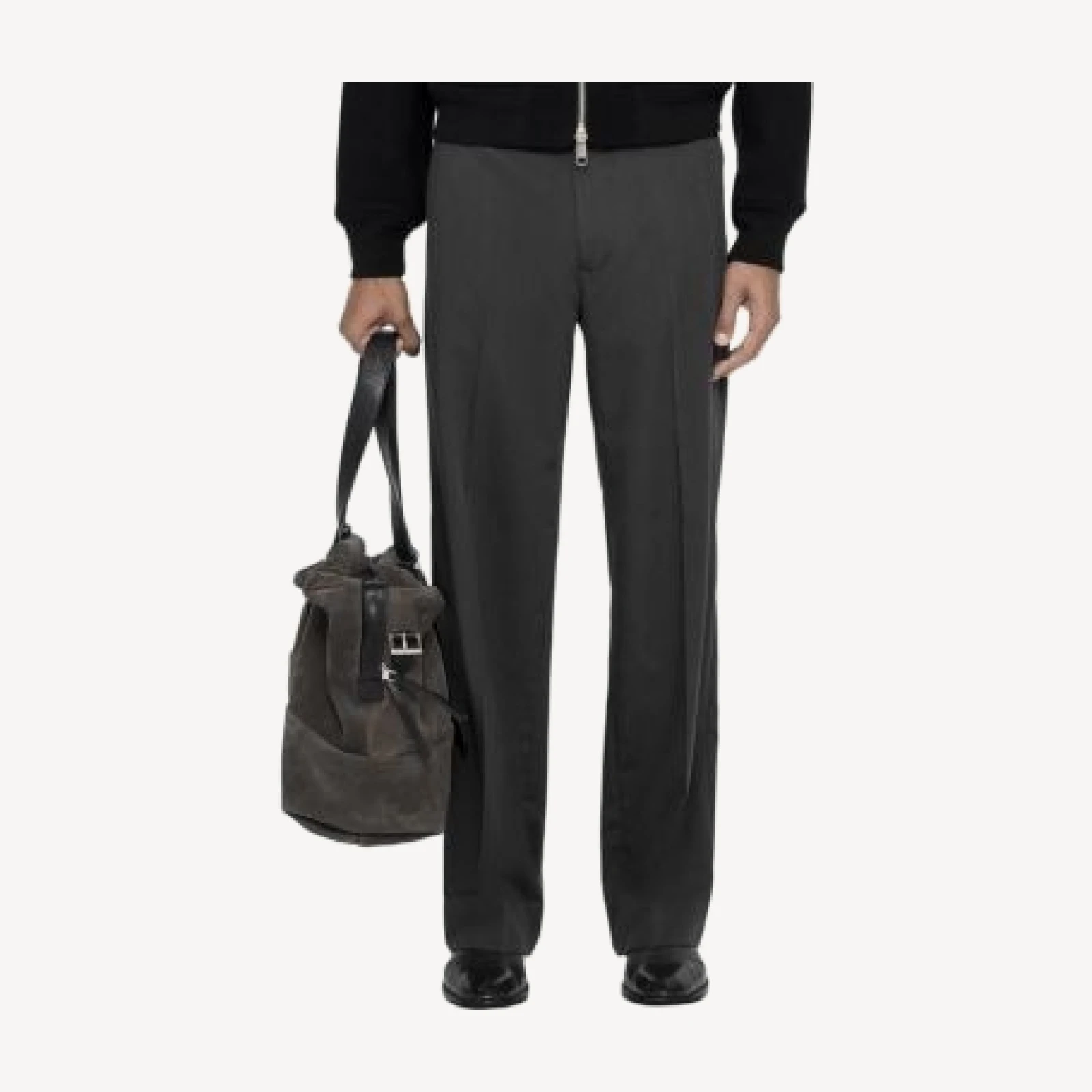 Allsaints Moor Straight Fit Charcoal Trousers