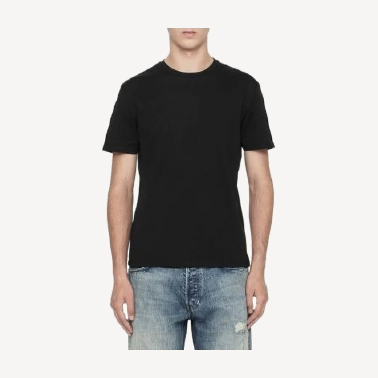 Allsaints Harris Cotton Jet Black Crewneck T-Shirt