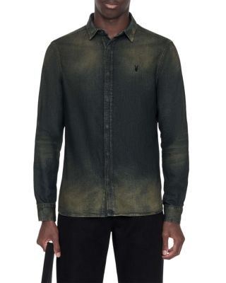 Allsaints Gleason Slim Fit Cotton Denim Shirt