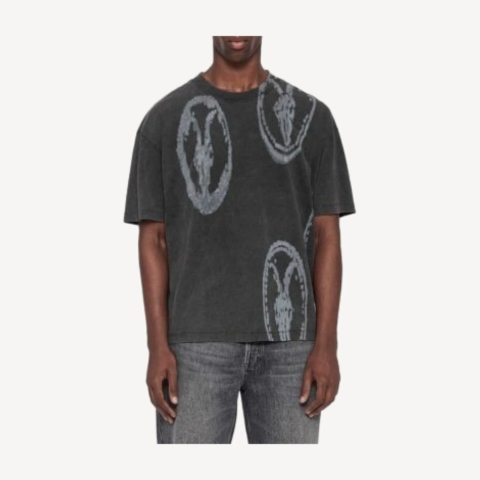Allsaints Cotton Ram Skull Graphic Crewneck T-Shirt