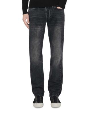 Allsaints Cotton Blend Loose Fit Five Pocket Jeans in Washed Black
