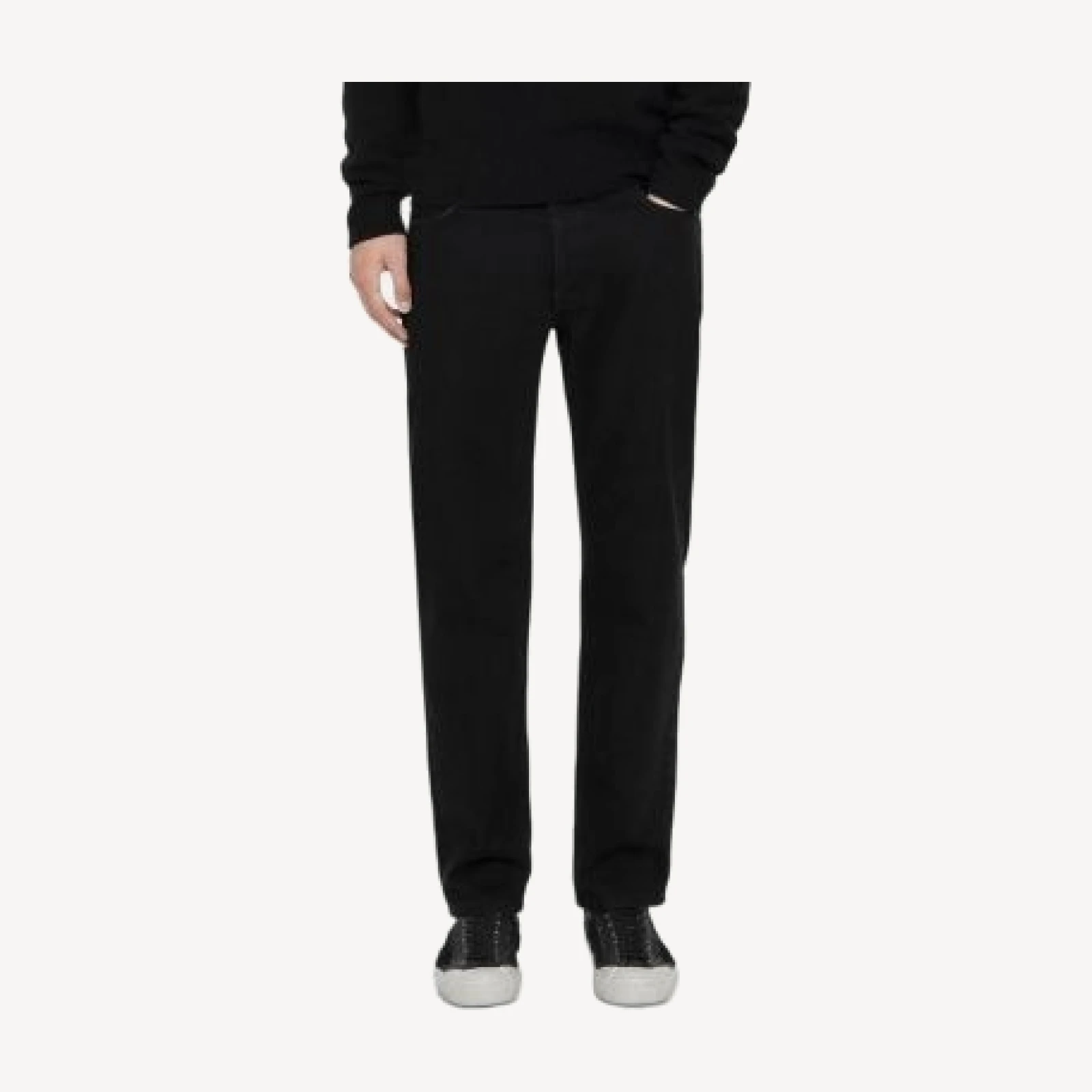 Allsaints Regular Fit Straight Five Pocket Jeans in Black