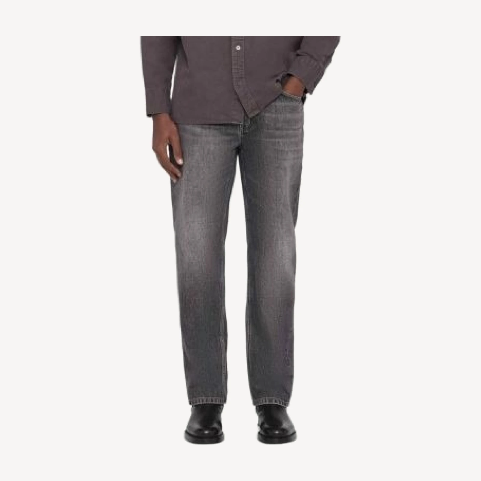 Allsaints Regular Straight Fit Jeans in Washed Grey